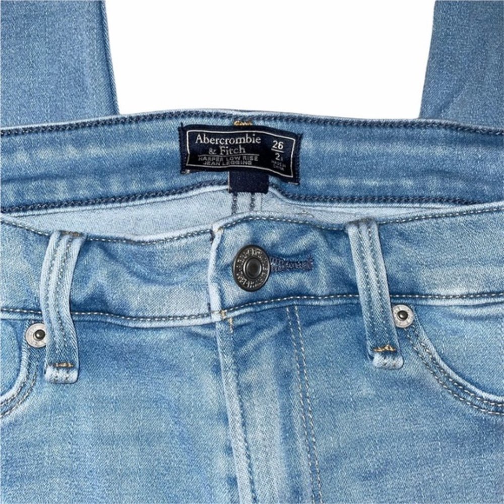 Abercrombie & Fitch Harper Low Rise Super Skinny Jean in Light Blue Wash - Picture 5 of 12